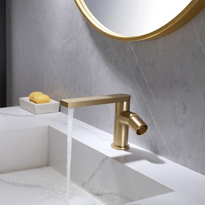 Brass Single Hole Single Handle Bathroom Sink Faucet - 12.40*9.64*2.95