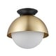preview thumbnail 2 of 10, Oswald Matte Brass 1-Light Flush Mount with Matte Black Accent Canopy