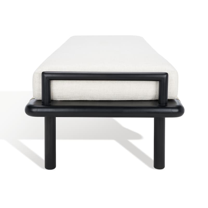 SAFAVIEH Couture Grizelda Teak Cushion Bench - 70 In W x 26 In D x 19 In H - 70Wx26Dx19H