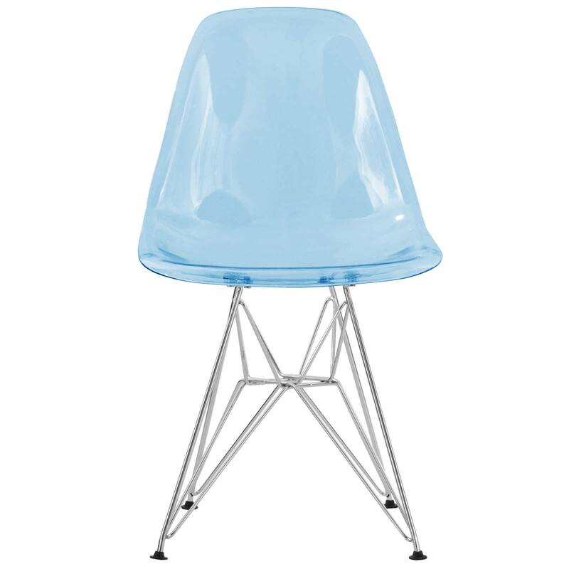 5-Piece Dining Set 35" Round Dining Table with 4 ABS Plastic Side Chair