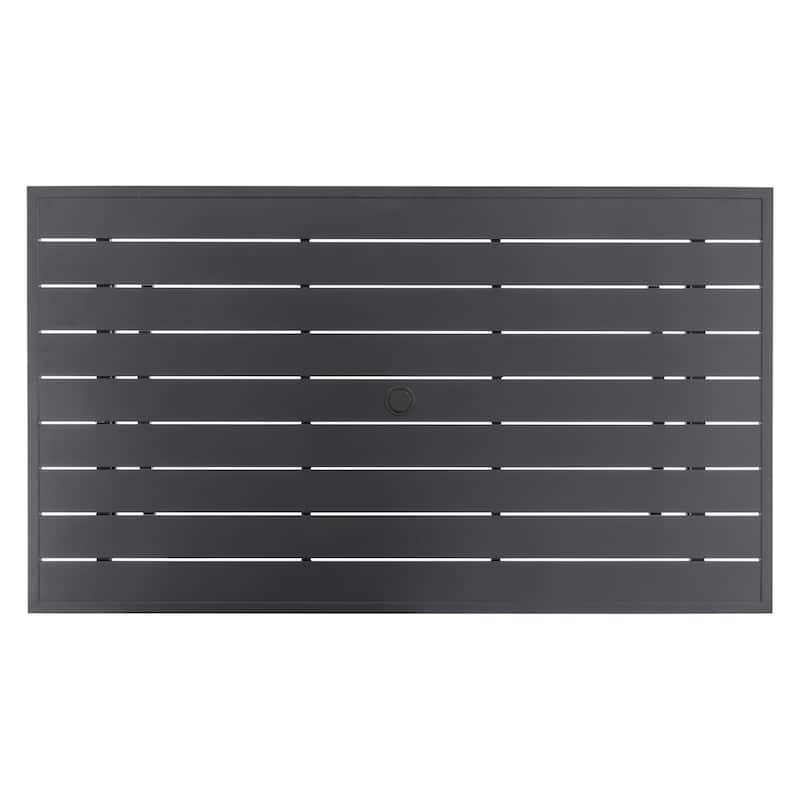 Outdoor Aluminum Dining Set with Powder-Coated Frame, Beige