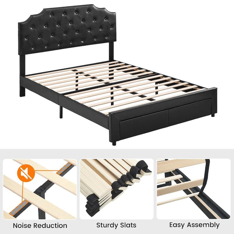 Upholstered Leather Bed Frame