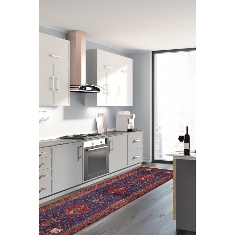 ECARPETGALLERY Hand-knotted Anadol Navy Wool Rug - 3'2 x 10'4