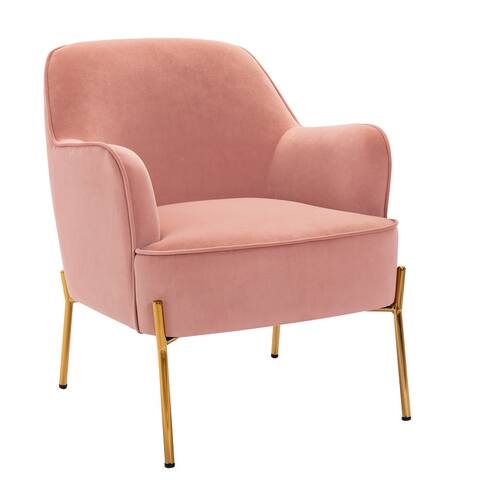 Corvus Penzing Velvet Upholstered Accent Chair with Golden Legs