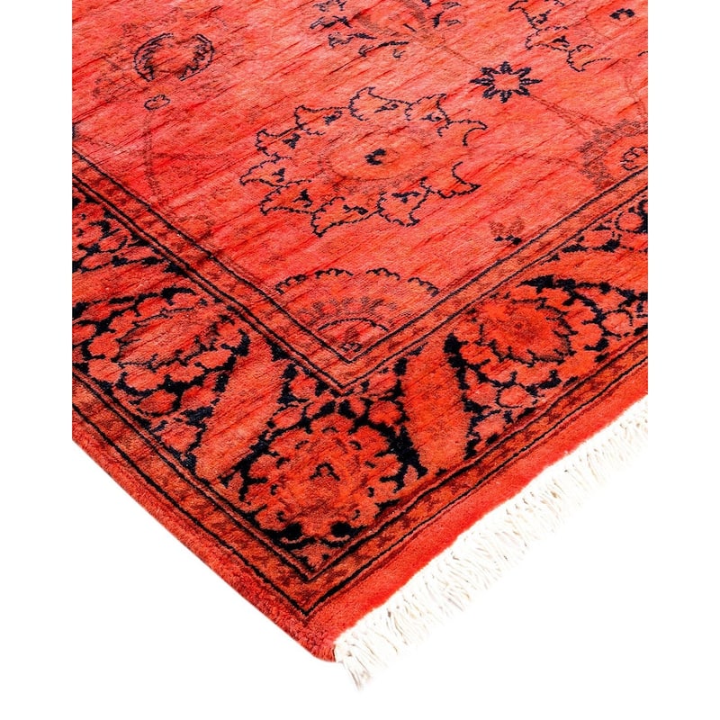 Fine Vibrance, One-of-a-Kind Hand-Knotted Runner Rug - Orange, 2' 7" x 15' 10" - 2' 7" x 15' 10"