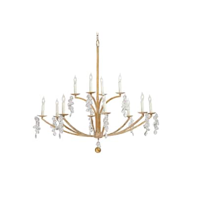 Florence 10-Light Chandelier, Antique Gold