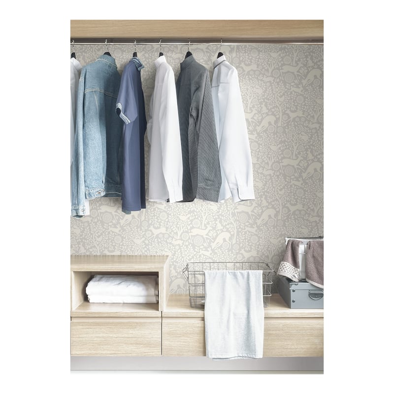 NuWallpaper Grey Merriment Peel & Stick Wallpaper - 216in x 20.5in x 0.025in