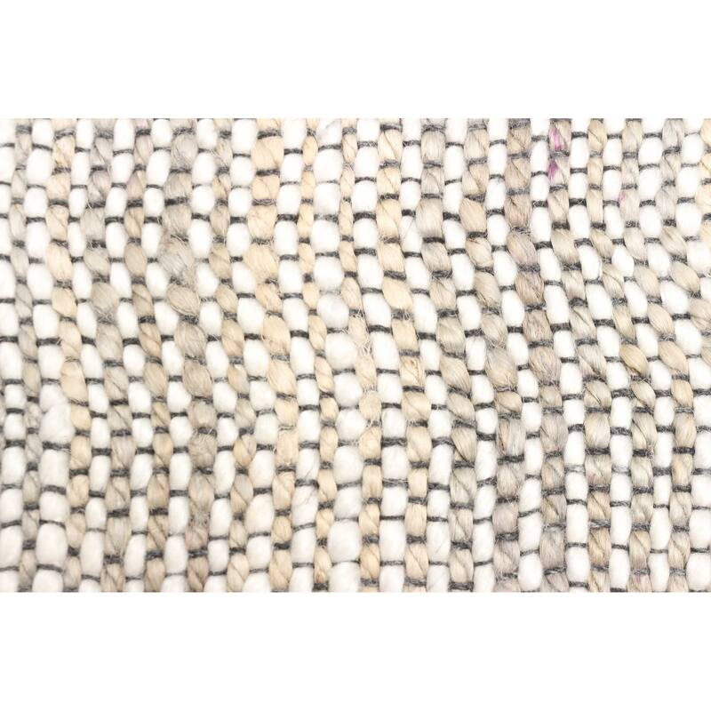 ECARPETGALLERY Braid weave Sienna Grey Wool Rug - 5'9 x 7'1