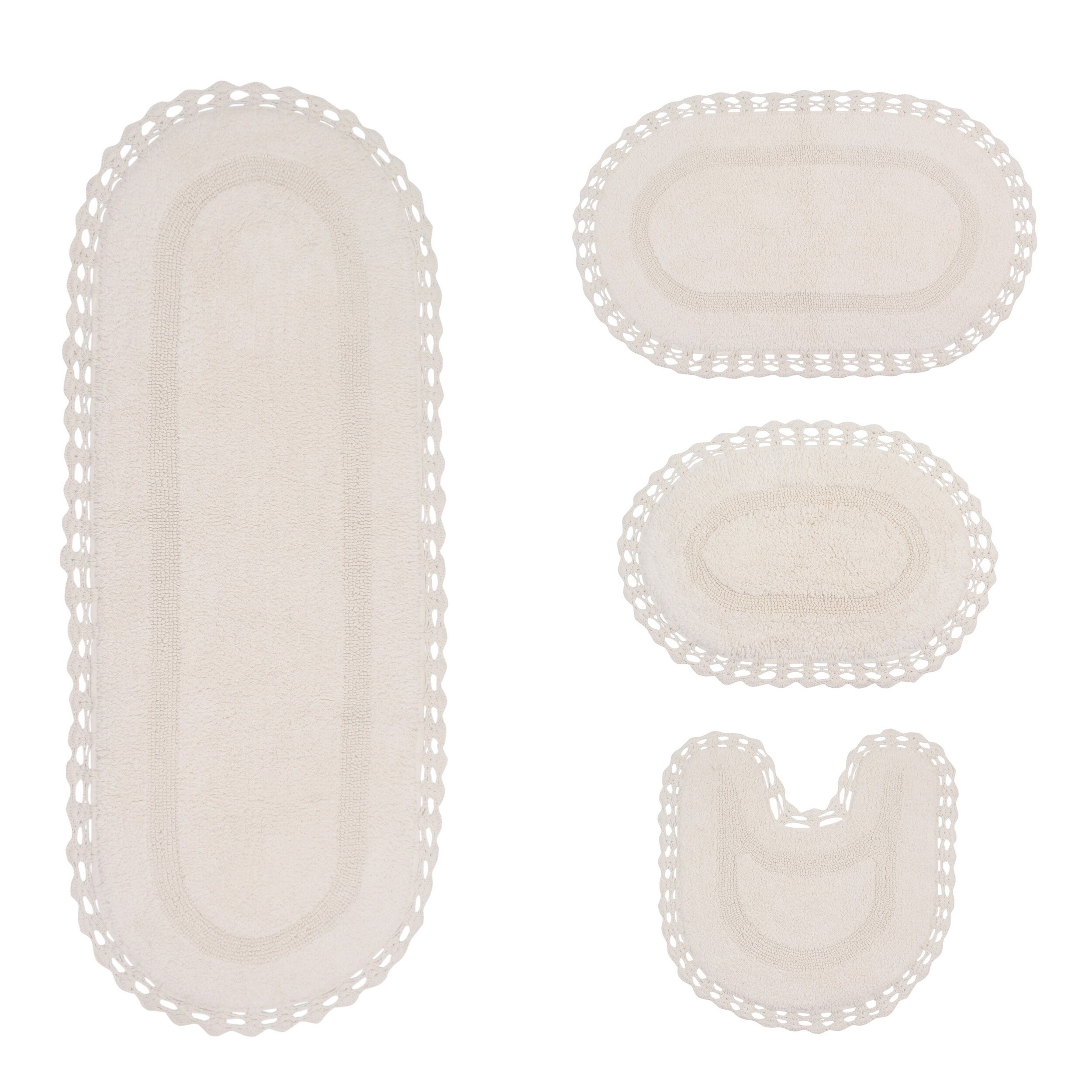 как выглядит Hampton Crochet Bathmat 100 Cotton Non-Slip Bathroom Rug фото