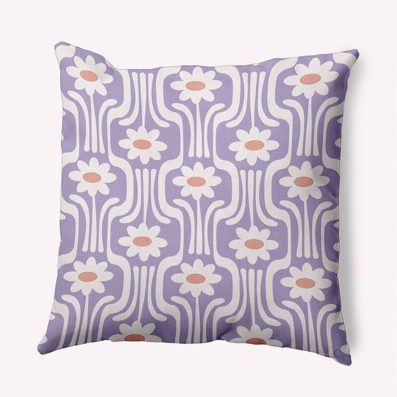 Daisys and Squiggles Indoor/Outdoor Throw Pillow - Lilac - 16" x 16"