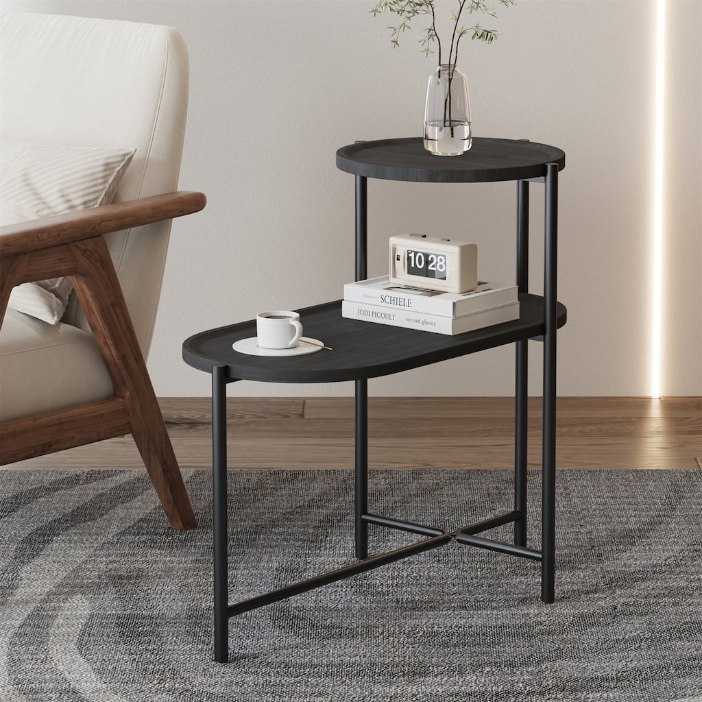 Modern Wooden Coffee Table with Storage Tray