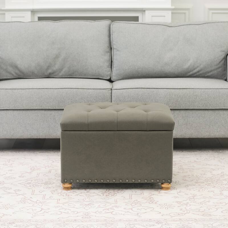Adeco High End, Classy, Tufted Storage Bench, Ottoman Footstool