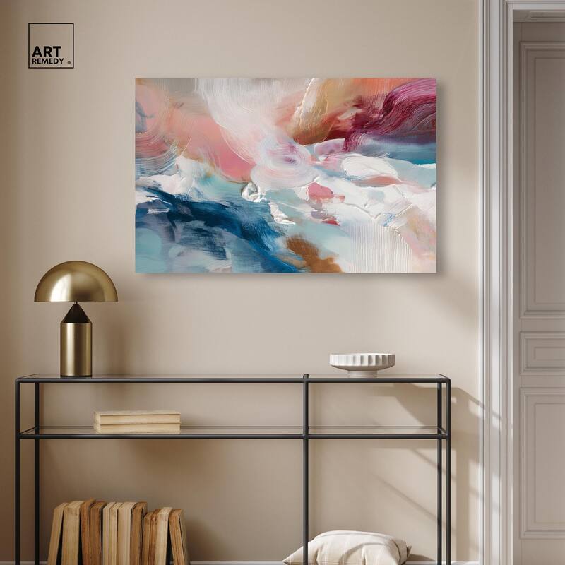 Rosy and Ocean Hues I Canvas by Art Remedy, Gallery Wrapped