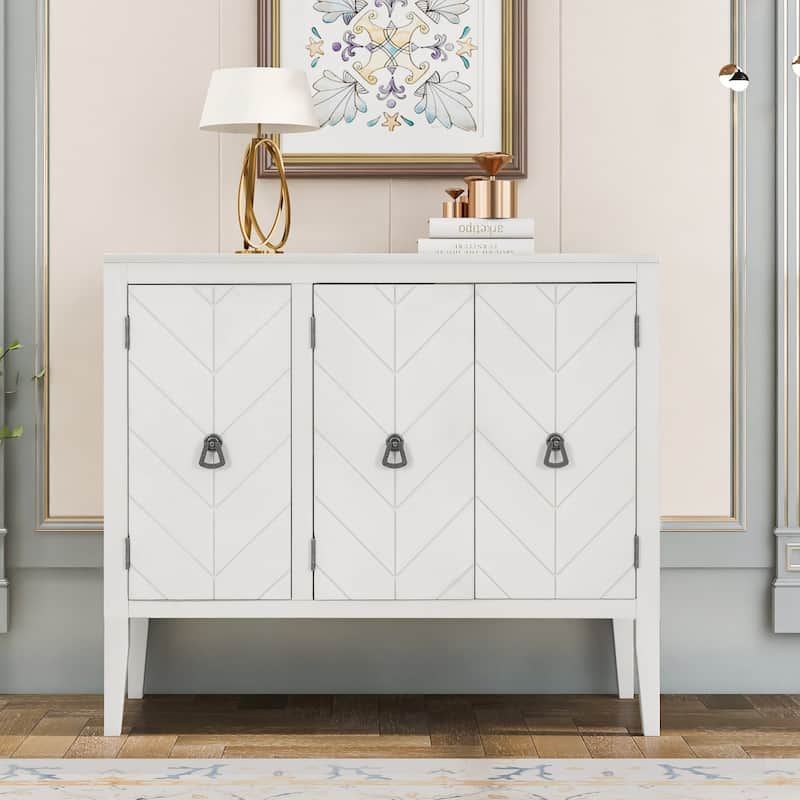 37" Vintage Style Kitchen Accent Buffet Sideboard Cabinet