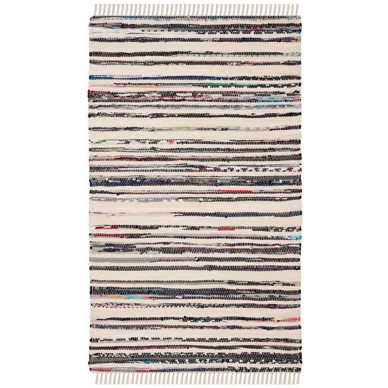 SAFAVIEH Handmade Rag Rug Jakayla with Fringe Casual Stripe