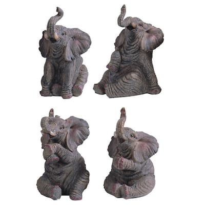 Q-Max 4-Piece Lovely Elephant in Different Poses 4"H Figurine set