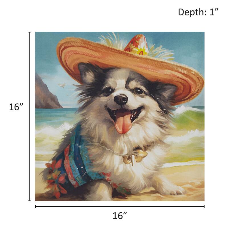 Madison Park Beach Dogs Canvas Wall Art