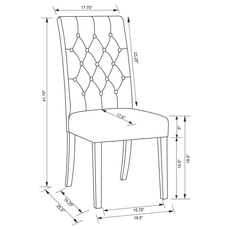 Douglas Oatmeal Upholstered Dining Side Chair (Set of 2)