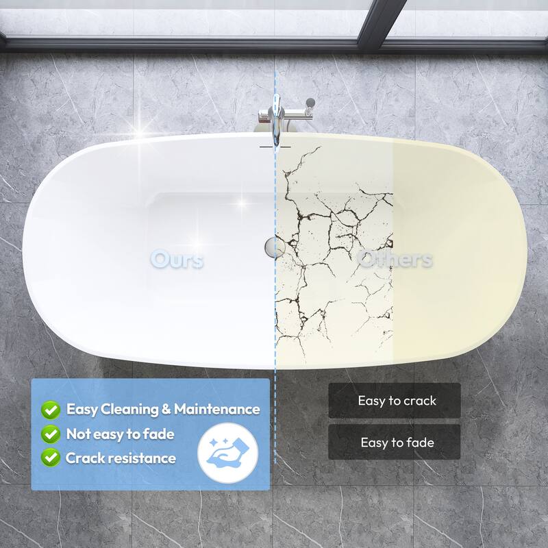 London Freestanding Acrylic Soaking Bathtub