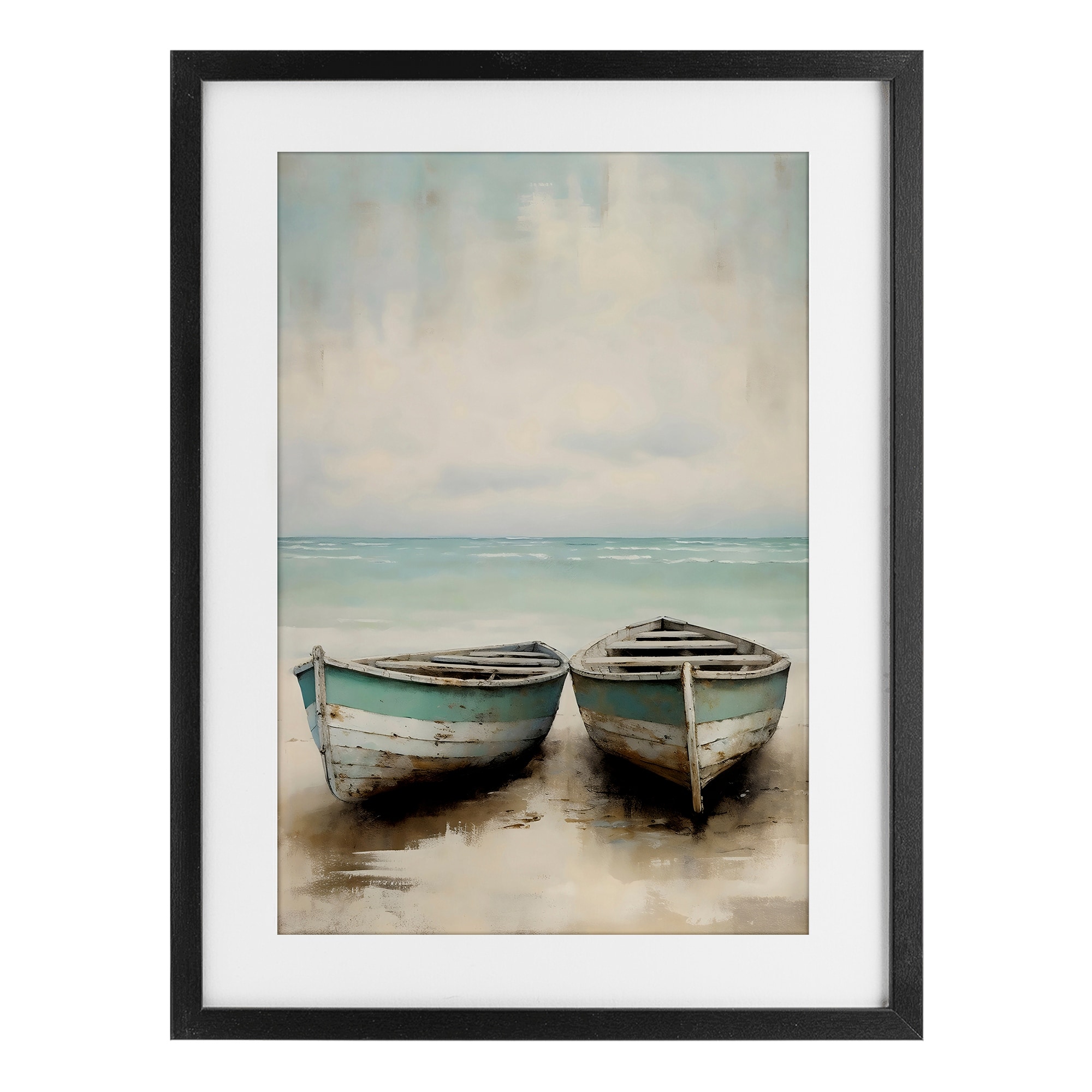 Stupell Distressed Boats Pair Under Glass Framed Design By LSR Design Studio