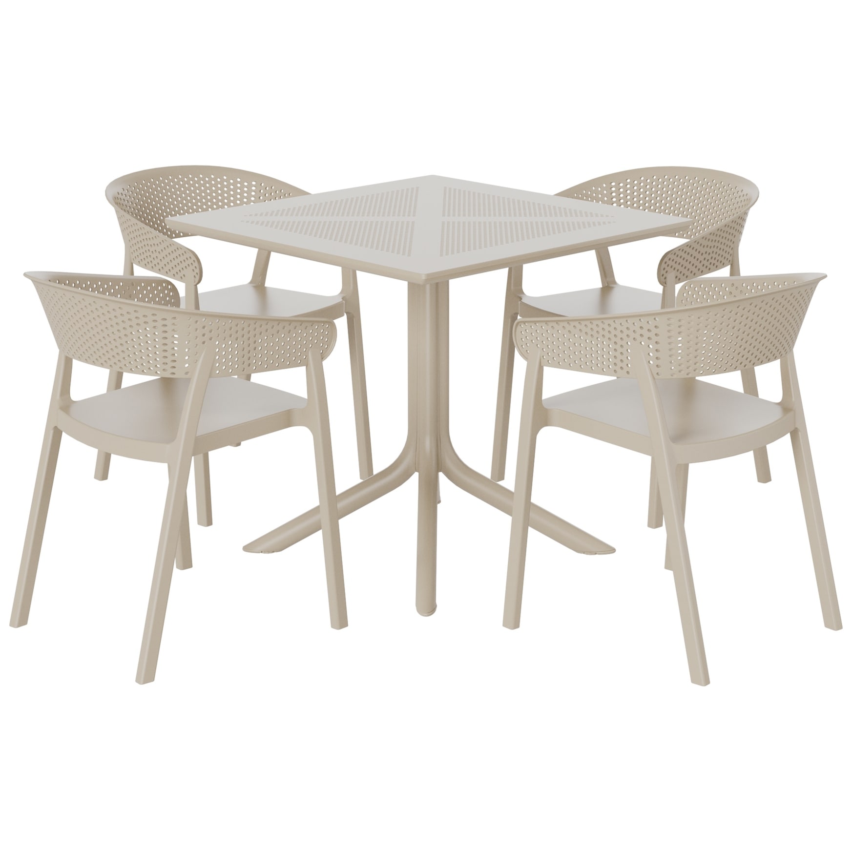 Frond and Form 4-Person Outdoor Square Dining Set