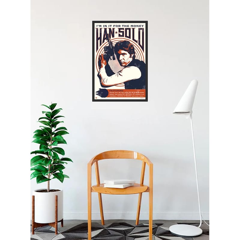 Star Wars Han Solo I'm In It For The Money Framed Poster - 24 x 36 Inch