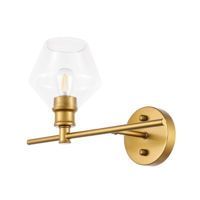Gerald 1-Light Glass Right Wall sconce - 14.7/10.2 - 14.7/10.2