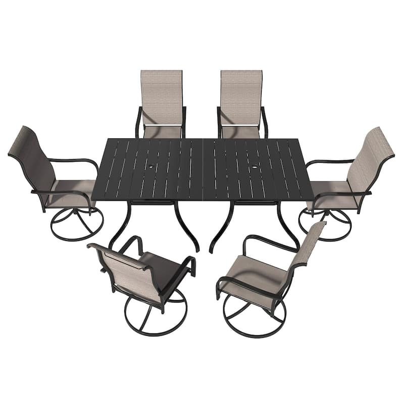 Steel square dining table with chair (set of 8)