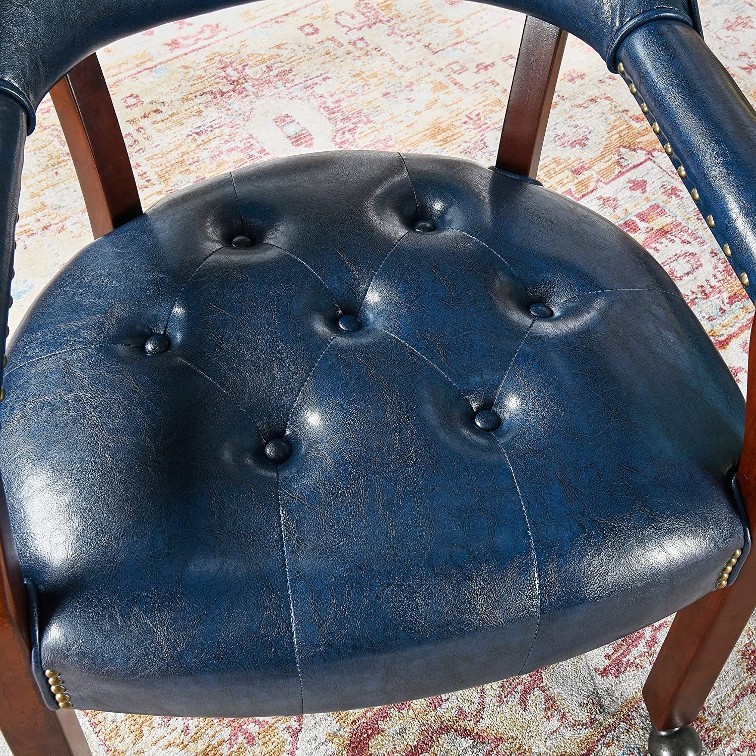 Solid Wood Frame Dining Chairs with Casters for Poker Tables-image