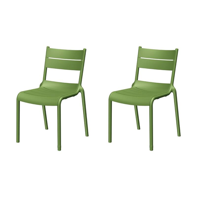Naples Stackable Side Chair, 2 Pcs - Green
