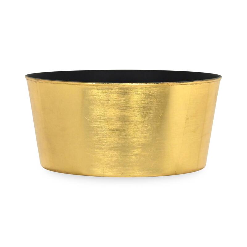 Floriana 11.5 Inch Round Tapered Plastic Pot - Gold