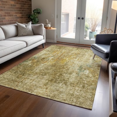 Machine Washable Indoor/ Outdoor Chantille Solid Ombre Rug