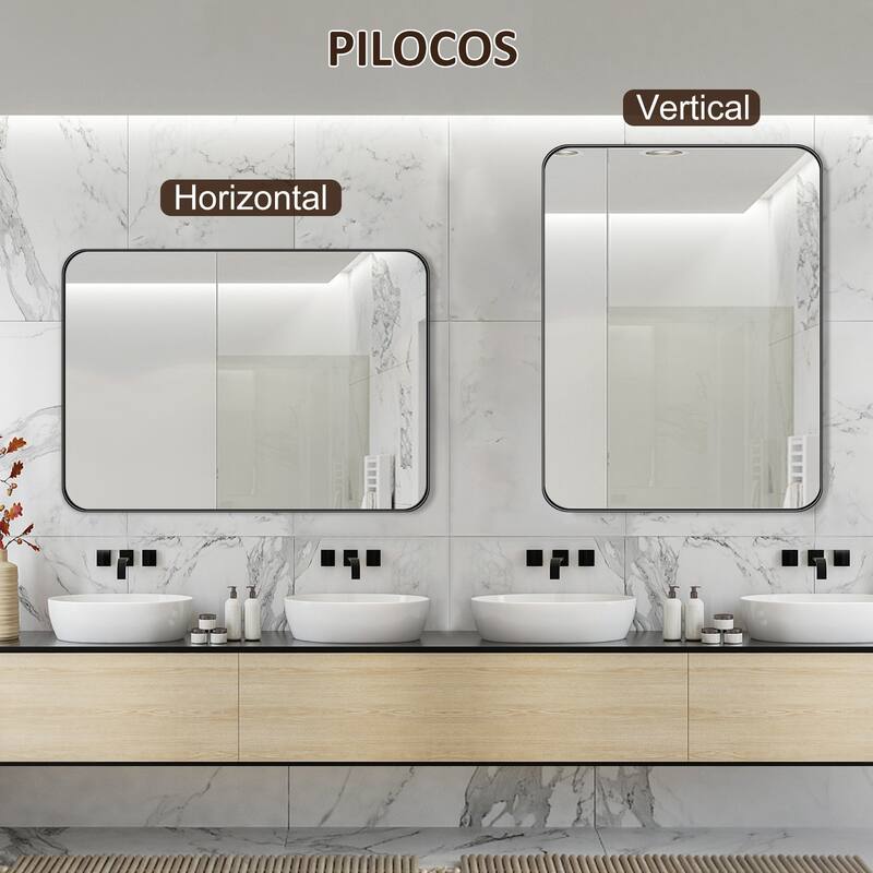 Rectangle Bathroom Mirror for Vanity Wall Mounted Vertical Horizontal Makeup Mirror