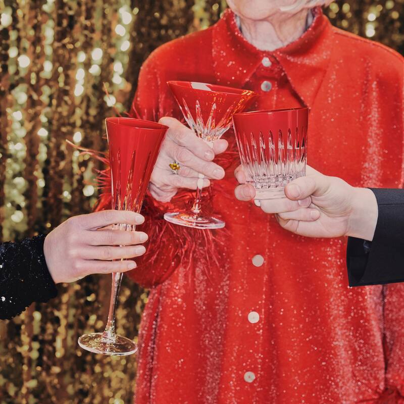 Waterford New Year Flutes Firework, Set of 2, Red