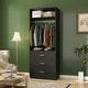 preview thumbnail 28 of 76, Kyrvo Freestanding Closet System with 3 Wooden Drawers ＆ Hanging Rod ＆ Storage Shelf, Modular Walk-in Closet Organizer Wardrobe