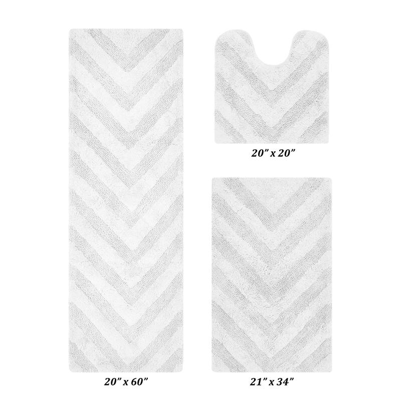 Better Trends Bathroom Rug Set 100% Cotton Tufted Water Absorbent Bath Rug for Shower, Sink Mats Machine Wash Hugo Collection