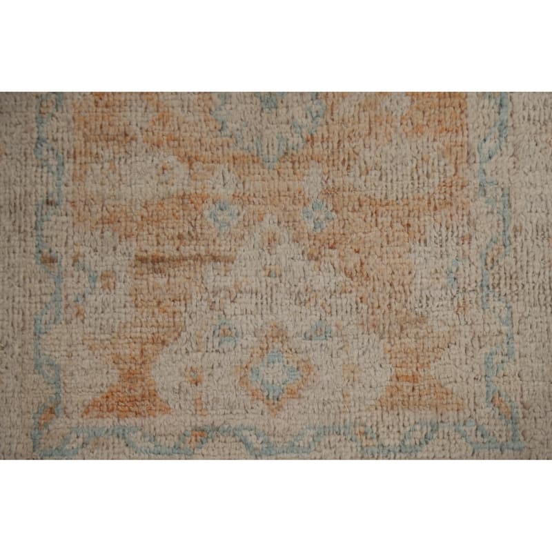Muted Traditional Oushak Turkish Oriental Rug Hand-knotted Wool Carpet - 2'0" x 3'11"