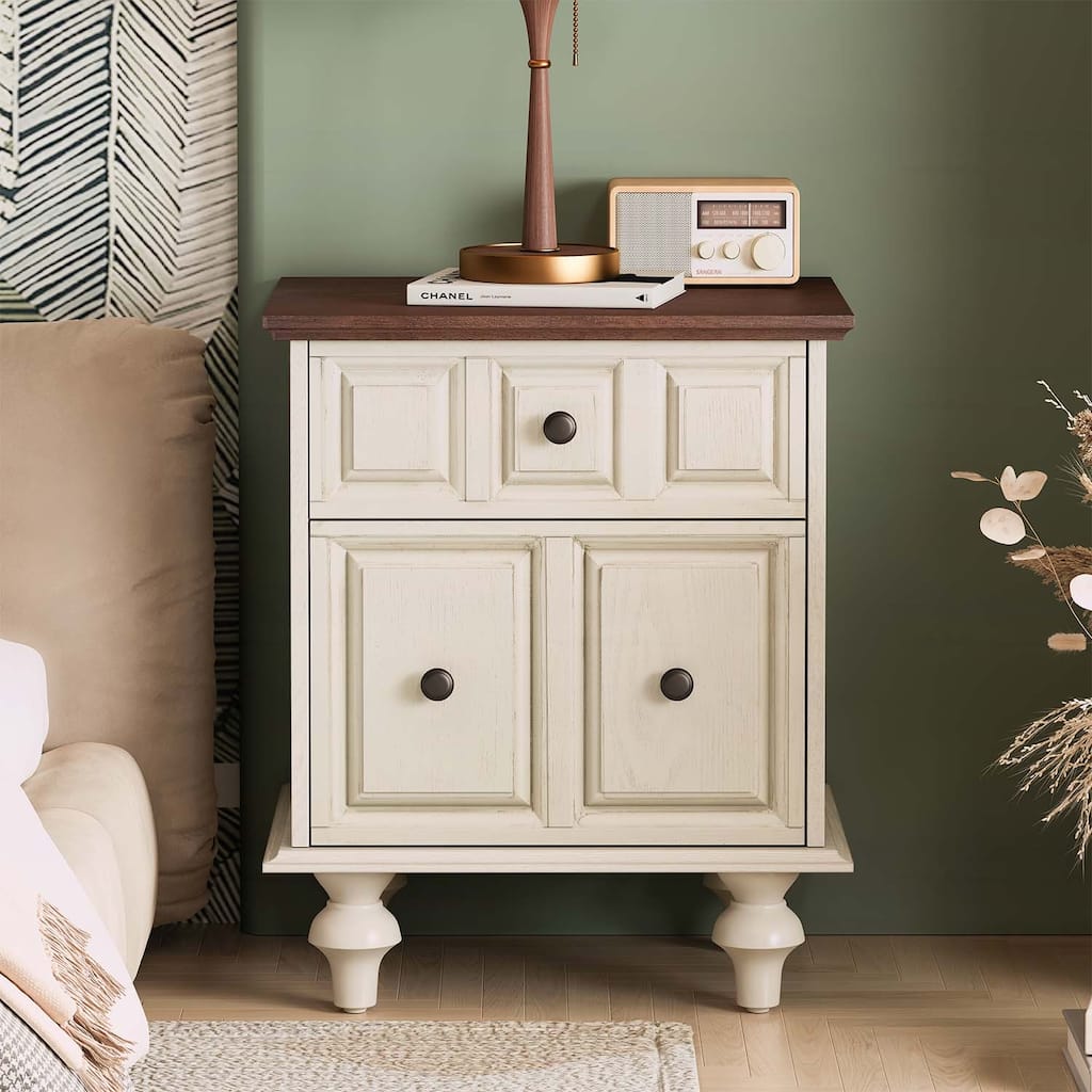 Wood Bedside End Table for Bedroom and Living Room