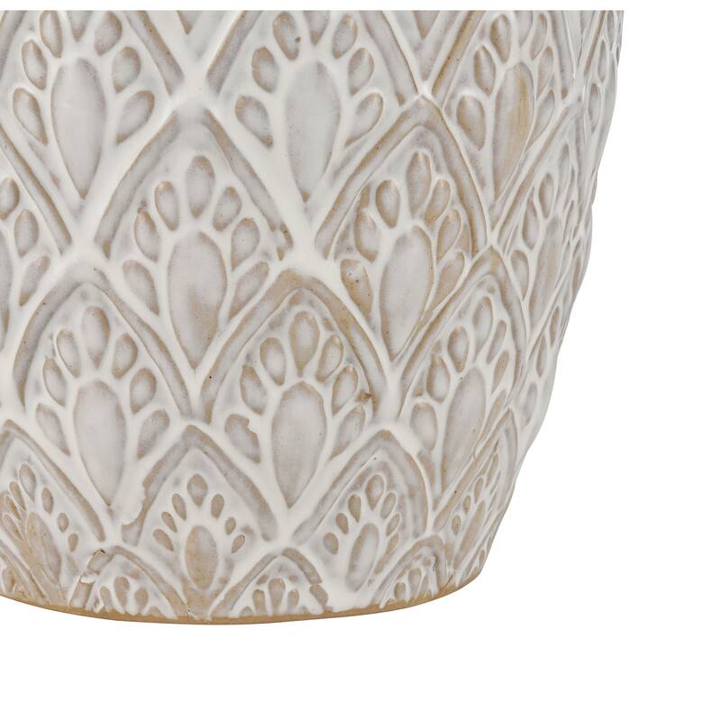 Elk Home Hollywell White Earthenware 8 Inch Wide Vase