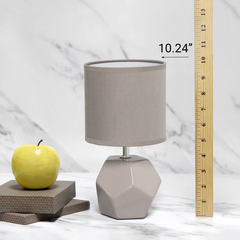 Geometric Table Lamp With Long Drum Shade - 10.5" - Gray