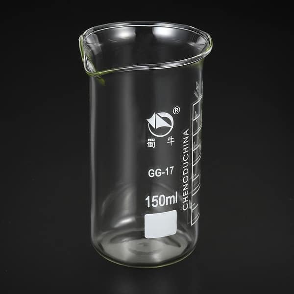 150ml Tall Form Glass Beaker, 3.3 Borosilicate Lab Measuring Cups - Clear