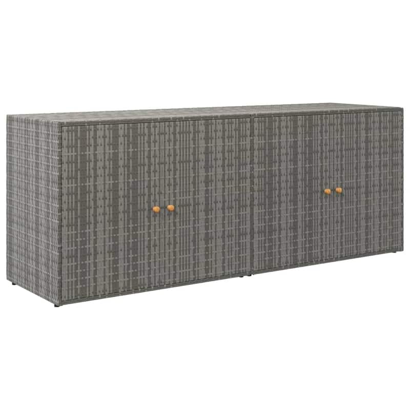 vidaXL Garden Storage Cabinet Black 78"x21.9"x31.5" Poly Rattan