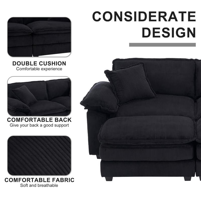 84.60" Corduroy 2 Seater Sofa