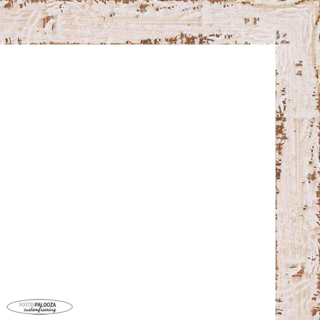 Photo Size Shabby Chic White Picture Frame - UV Acrylic, Foam Board Backing, Hanging Hardware
