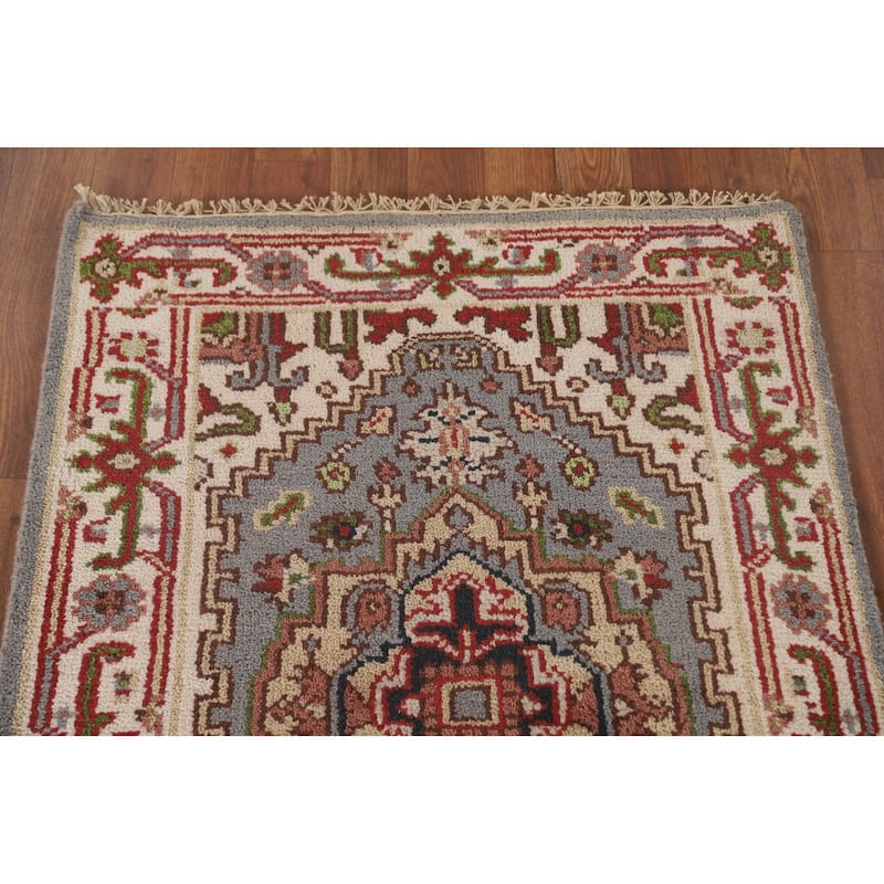 Gray Heriz Serapi Oriental Accent Rug Handmade Wool Carpet - 2'6" x 5'11"