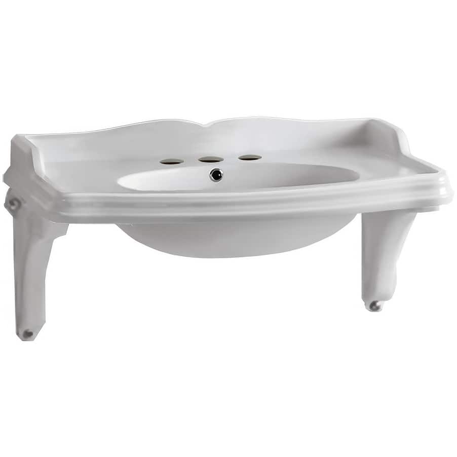Whitehaus AR874-MNSLEN-3H Isabella 40-1/2" Oval Vitreous China Wall