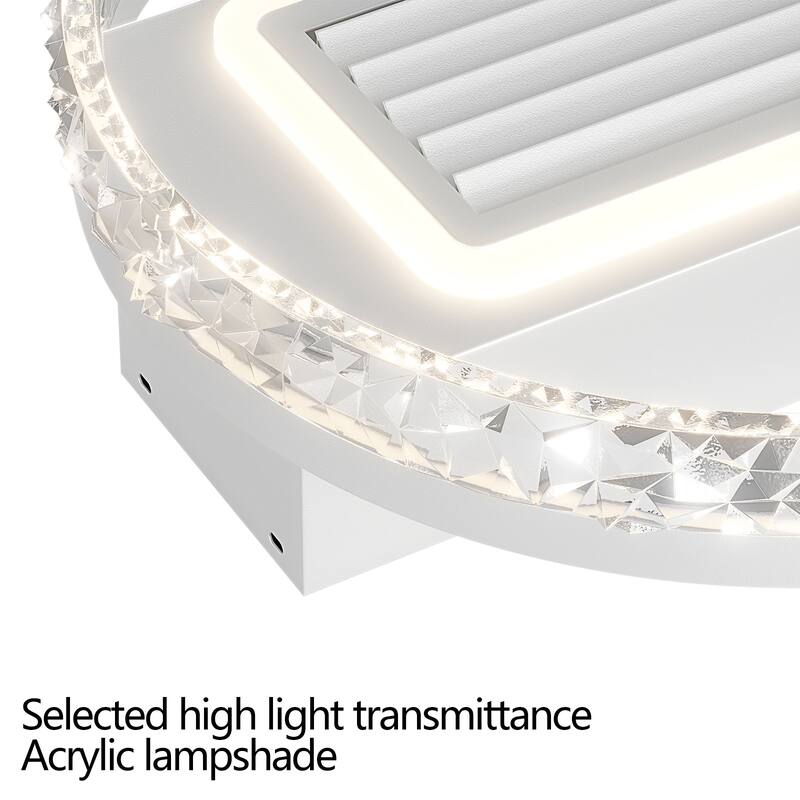 Modern Flush Mount Bladeless Fan Lamp with Lights Dimmable LED