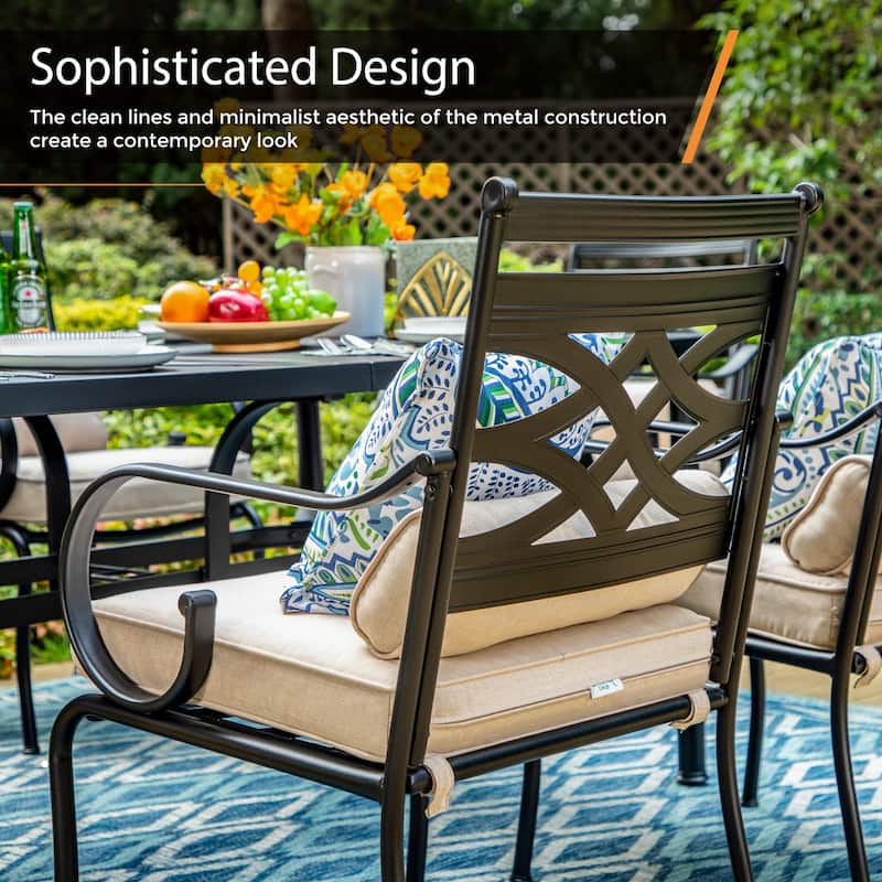 MAISON ARTS 5-Piece Black Metal Outdoor Dining Set