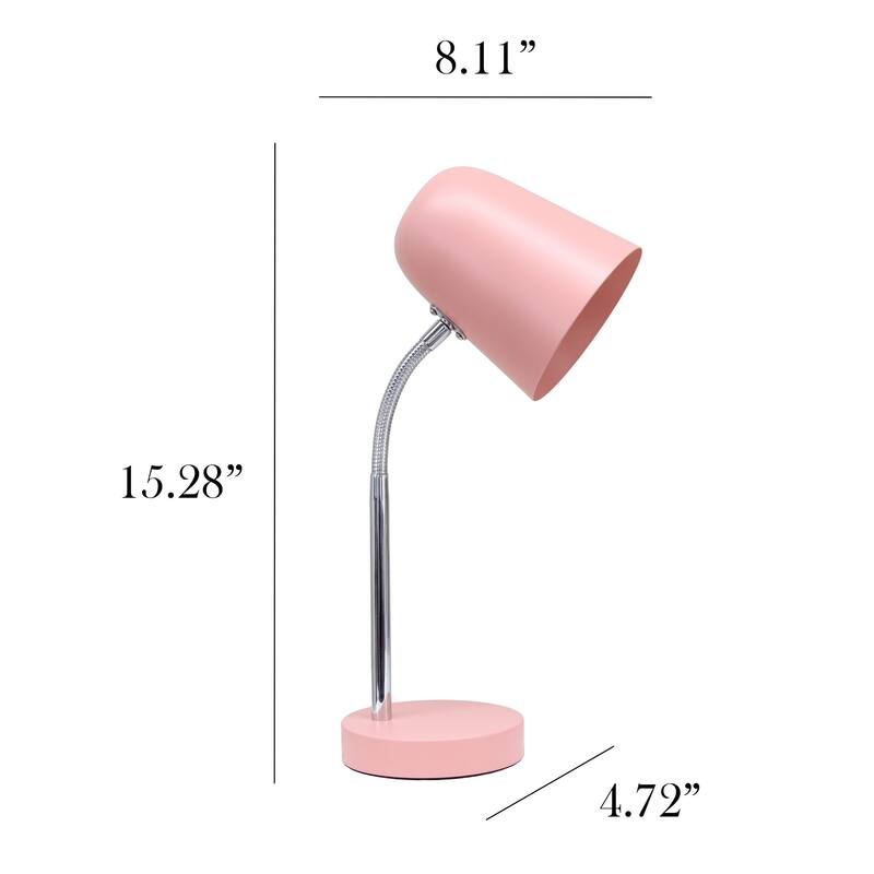 Gooseneck Desk Lamp with Adjustment Shade - 15.25" - Pink