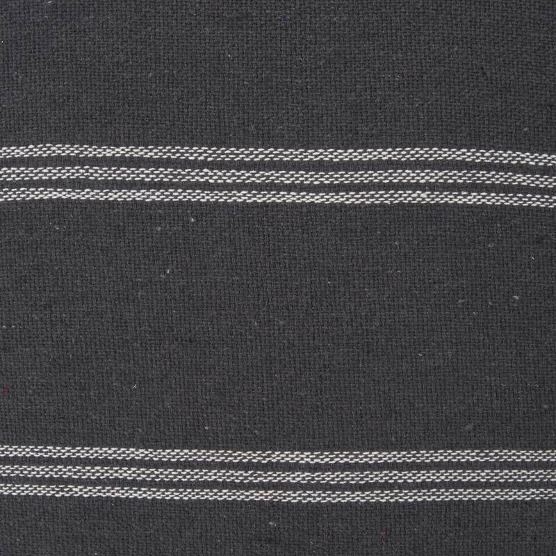 Jayme Gray and White Striped Cotton Decorative Lumbar Pillow Cover